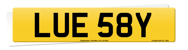 Registration number LUE 58Y